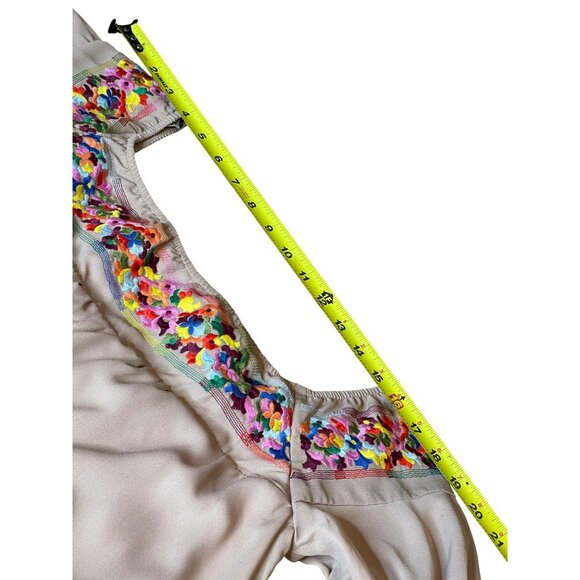 Boho Tunic Dress Bell Sleeves Embroidery Lined Size XS Va Va by Joy Han - Picture 14 of 15